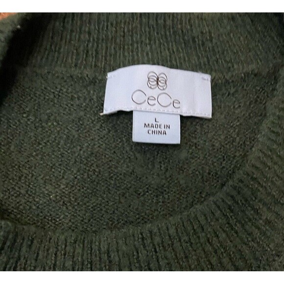 Cece Sweater Pullover Women’s Size Large Dark Green ‘Joy’ Script Cozy Soft - Picture 6 of 8